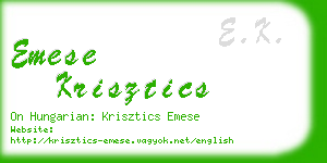 emese krisztics business card